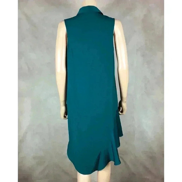 Rachel Roy Emerald Green Flounce-Hem Shirtdress Size MEDIUM - Picture 13 of 13